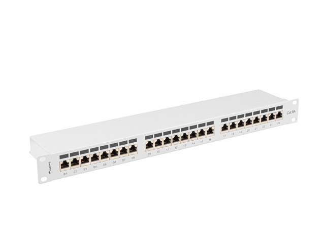 Lanberg Patch panel 24 porturi 1U Cat.6A FTP gri, PPSA-1024-S - imagine 2