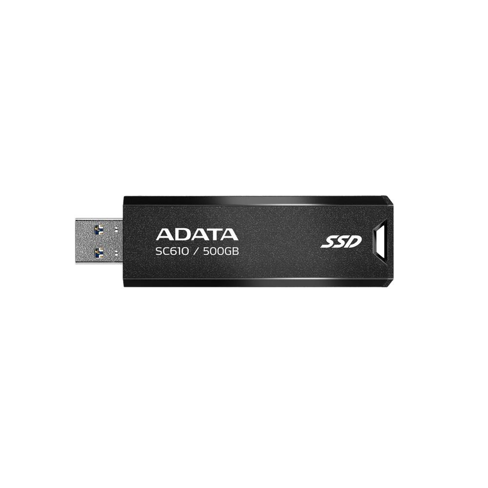 Adata SSD EXTERN, USB 3.2, 500GB, scriere 500 MB/s citire 550 MB/s, metalic, SC610-500G-CBK/RD - imagine 2