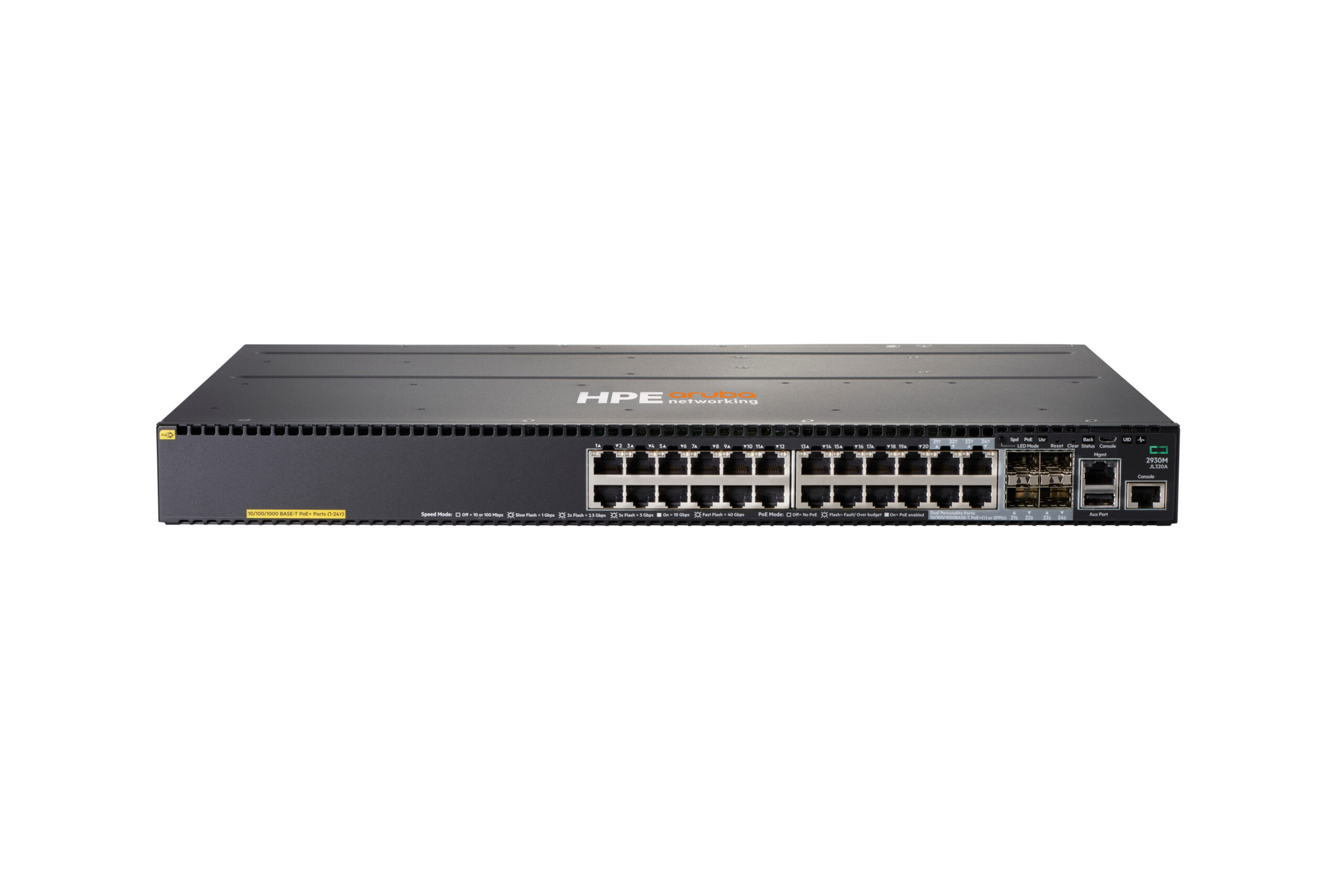 HP NET SWITCH 24PORT 1000M POE+/4SFP 2930M ARUBA BY HPE, JL320A