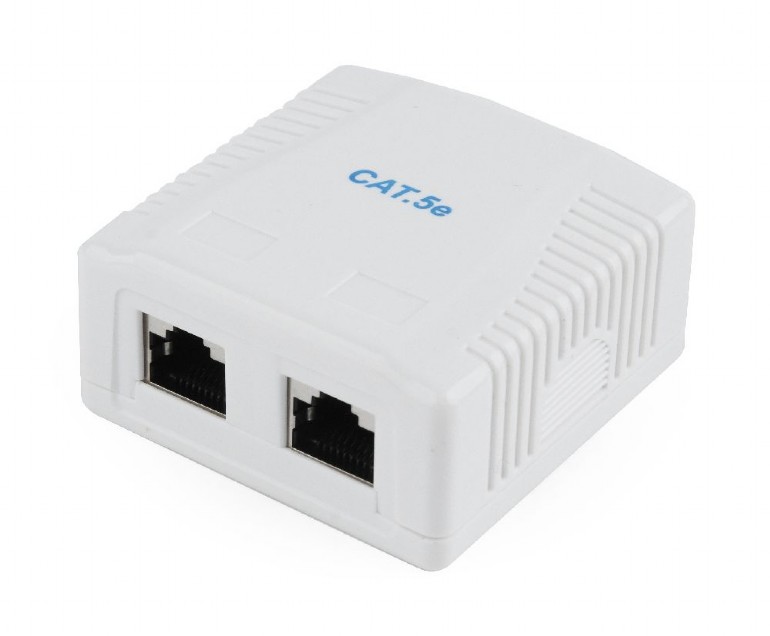 Gembird PRIZA RJ45 Cat5e. pt. FTP, 2 x RJ45, include kit montare, white, NCAC-2F5E-01