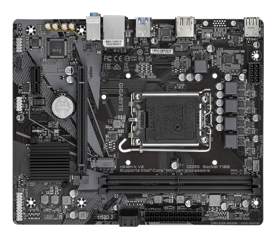 Gigabyte MB LGA1700 DDR5, H610M K V2 - imagine 4