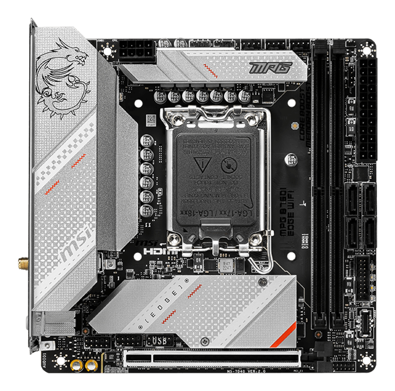 MSI Placa de baza Intel 1700 B760I EDGE WIFI mITX, 7D40-005R - imagine 2