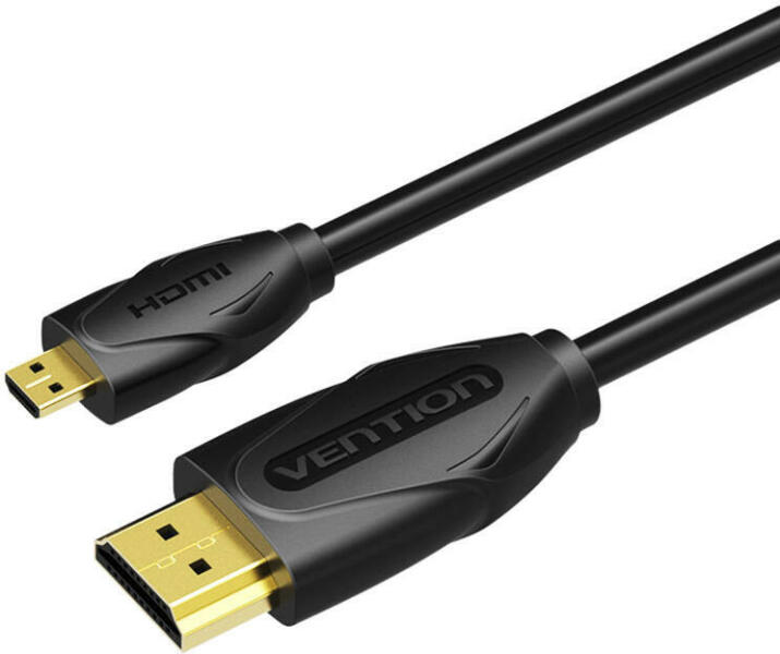 Vention Cablu video, HDMI(T) la microHDMI (T), 1m, rezolutie 4K la 60Hz, PVC, negru, VAA-D03-B100