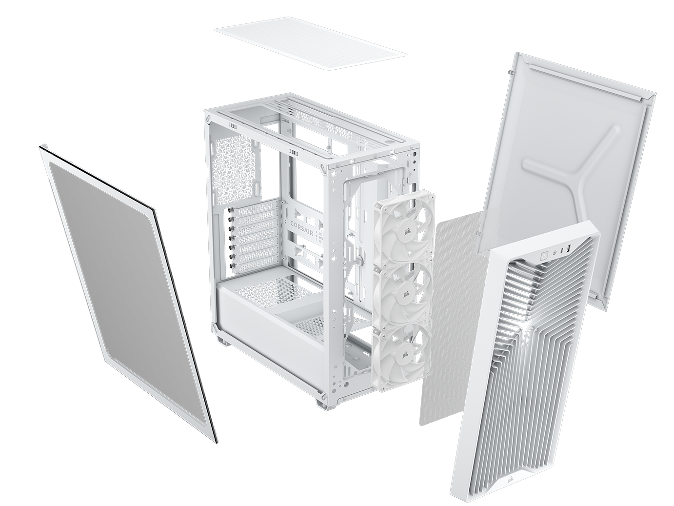 Corsair Carcasa 3200D RS, Mid-Tower, ATX, 3 ventilatoare incluse RS120, Alb, CC-9011335-WW - imagine 6