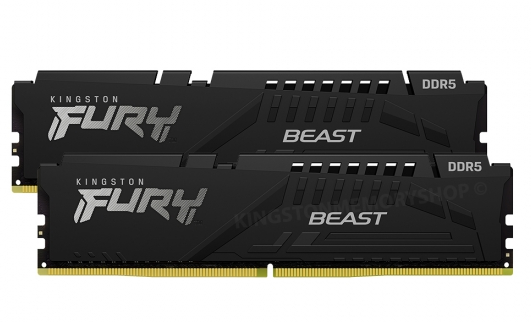 Kingston Memorie DDR FURY Beast DDR5 64 GB, frecventa 5600 Mhz, 32 GB x 2 module, KF556C40BBK2-64