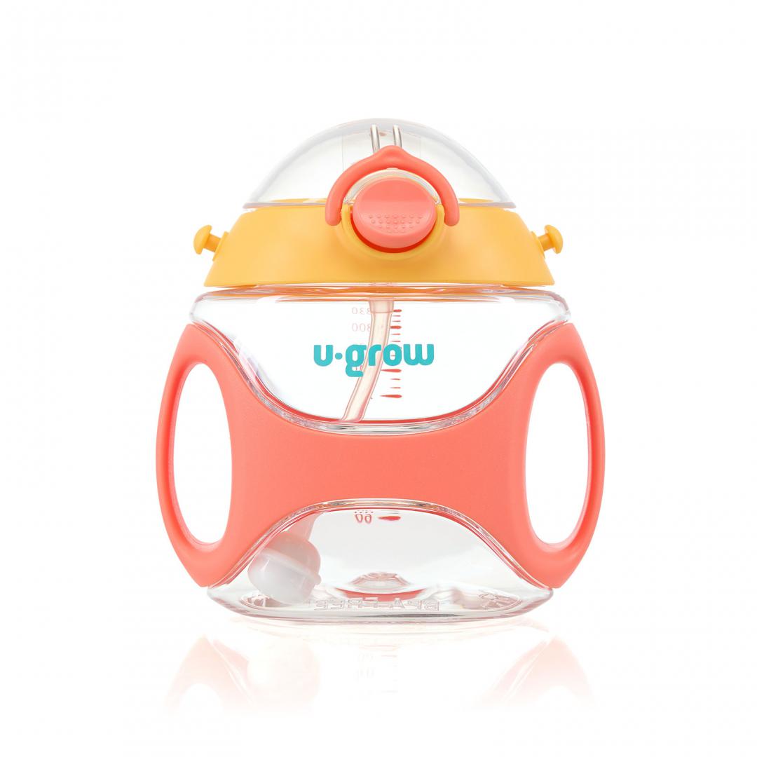 U-GROW Sticla tritan cu pai si curea, 330 ml, orange, UG-733OG