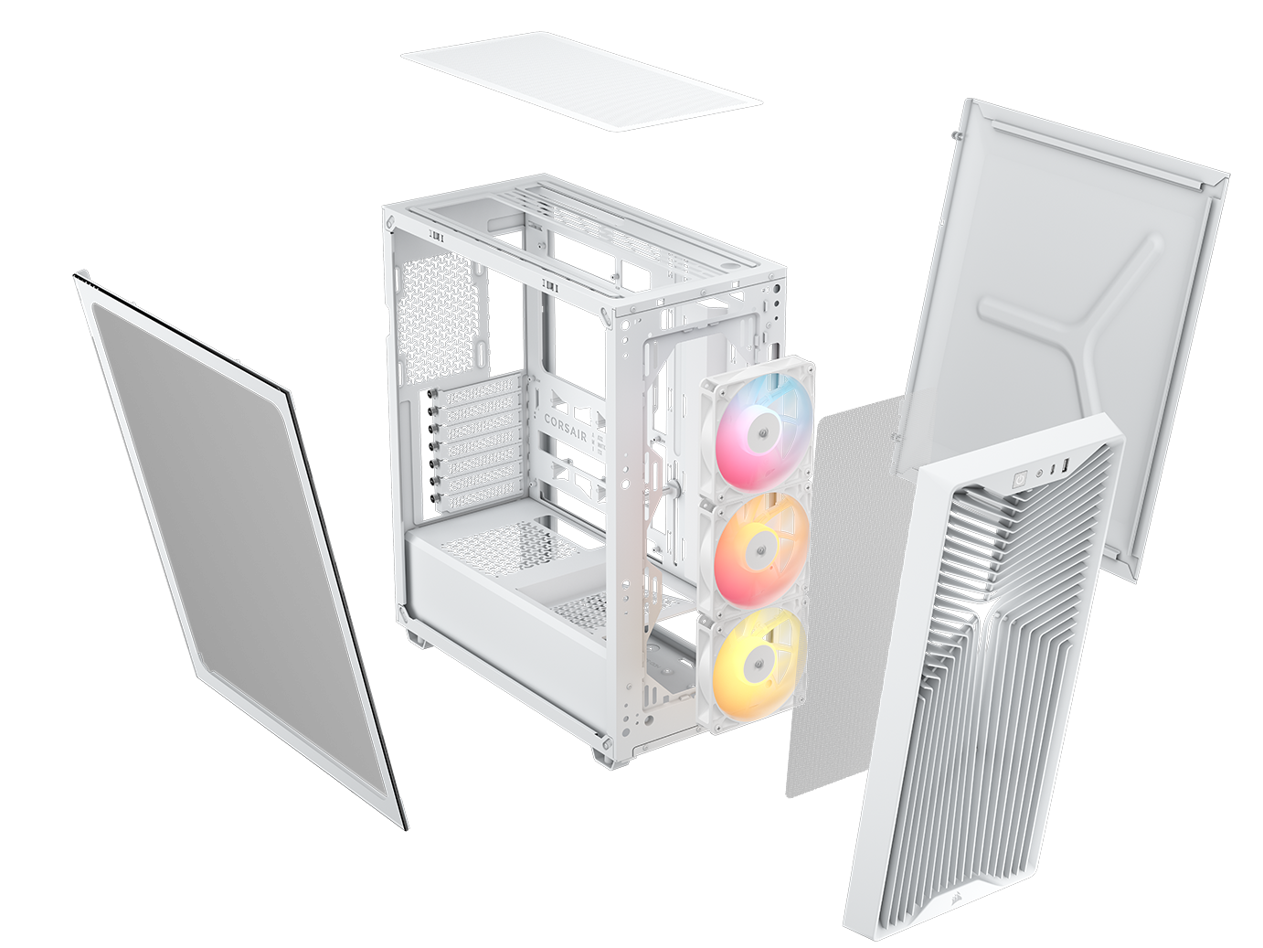 Corsair Carcasa 3200D RS ARGB, Mid-Tower, ATX, 3 ventilatoare incluse RS120 ARGB, Alb, CC-9011345-WW - imagine 6