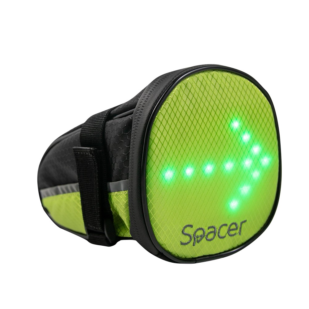 SPACER GEANTA reflectorizanta pentru Bicicleta, cu semnalizare LED prin telecomanda si, SPBB-LEDSign