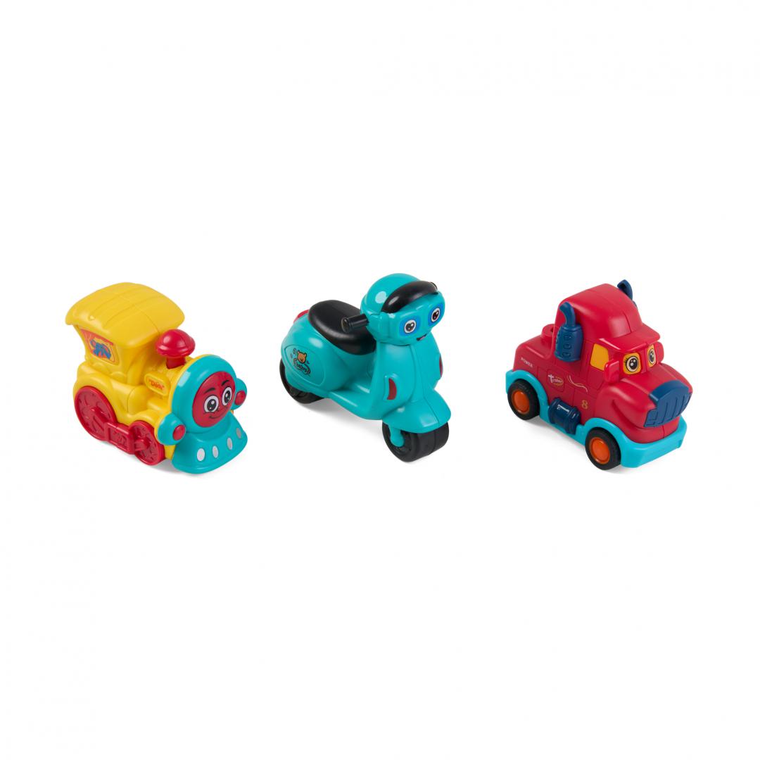 MomKi SET 3 VEHICULE ACTIONATE PRIN INERTIE, DIVERSE MODELE SI CULORI, MOMKI899-17A - imagine 6