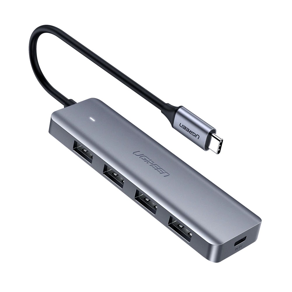 UGreen HUB extern, CM219 porturi USB: USB 3.0 x 4, conectare prin USB Type-C, aluminiu, 70336