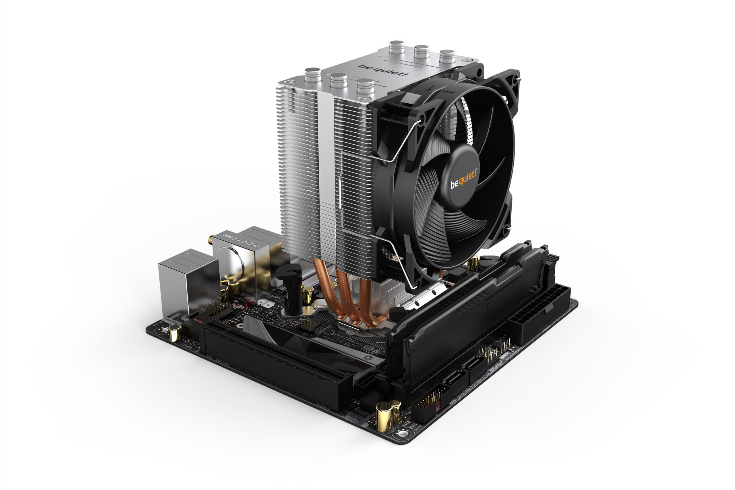 Be Quiet COOLER Pure Rock Slim 2,racire aer, Ø6 mm×3 pcs heatpipe, skt. Intel LGA, BK030 - imagine 4