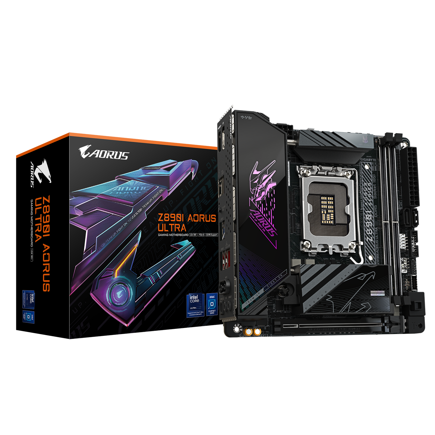 Gigabyte Placa de baza, LGA1851, DDR5, BT, Wi-Fi, Mini-ITX, Negru, Z890I AORUS ULTRA - imagine 4