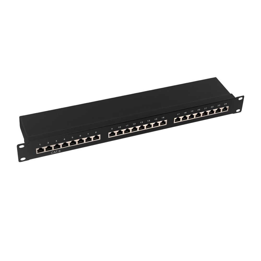 Logilink PATCH PANEL 24 porturi, STP, Cat6, 1U pentru rack 19", black, NP0055
