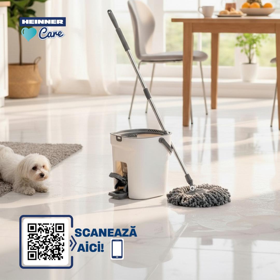 HEINNER SET CURATENIE CU PEDALA WASH&DRY, CLEAN STEP, GRI, HR-NL-P360G - imagine 5