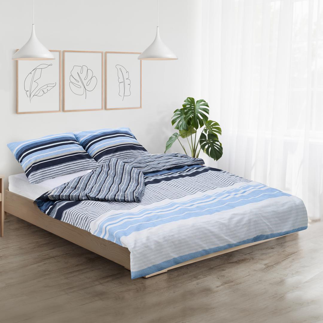 HEINNER Lenjerie dubla,100% bumbac,4 piese, Azul, HR-4BED-132-AZUL - imagine 4