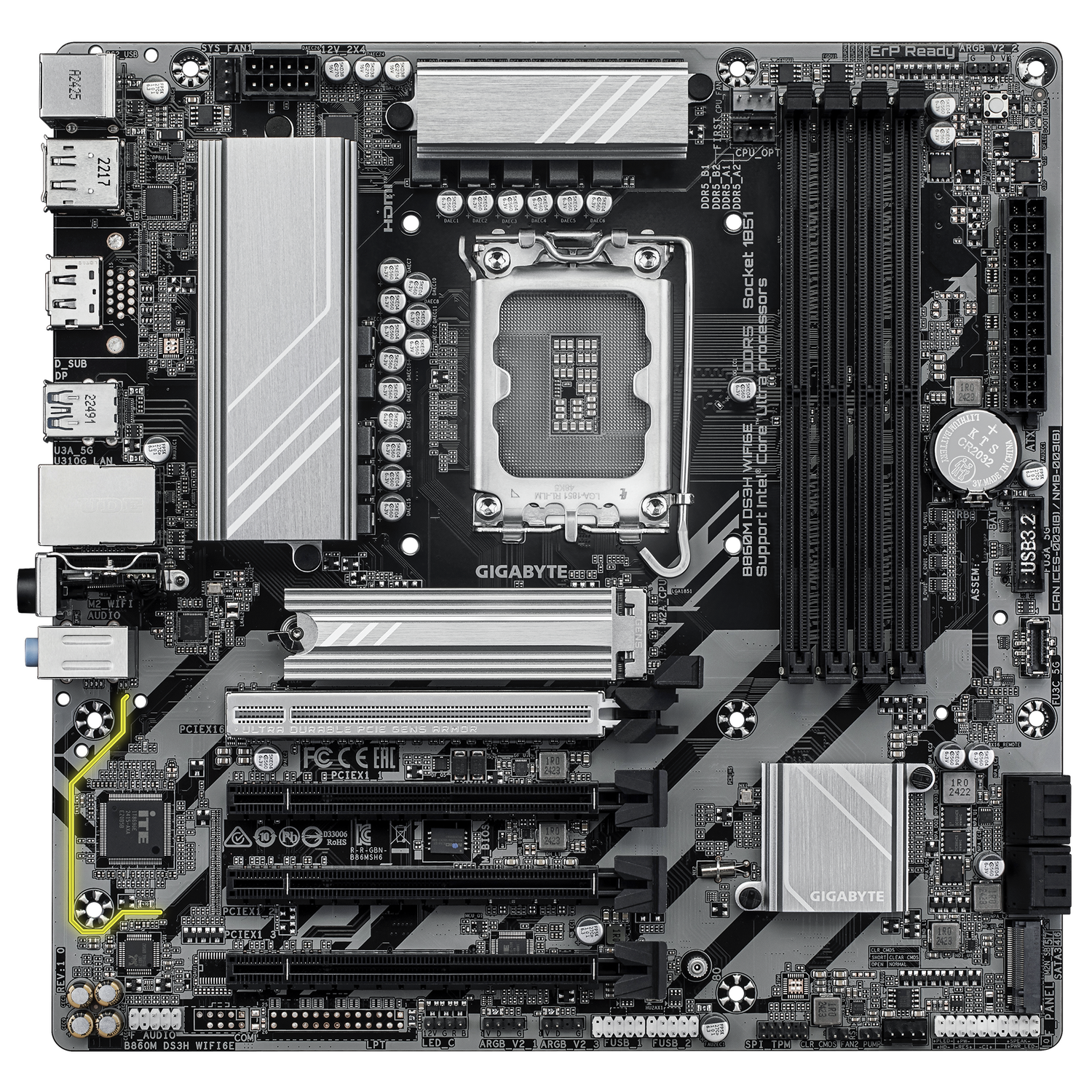 Gigabyte Placa de baza, B860M DS3H WIFI6E