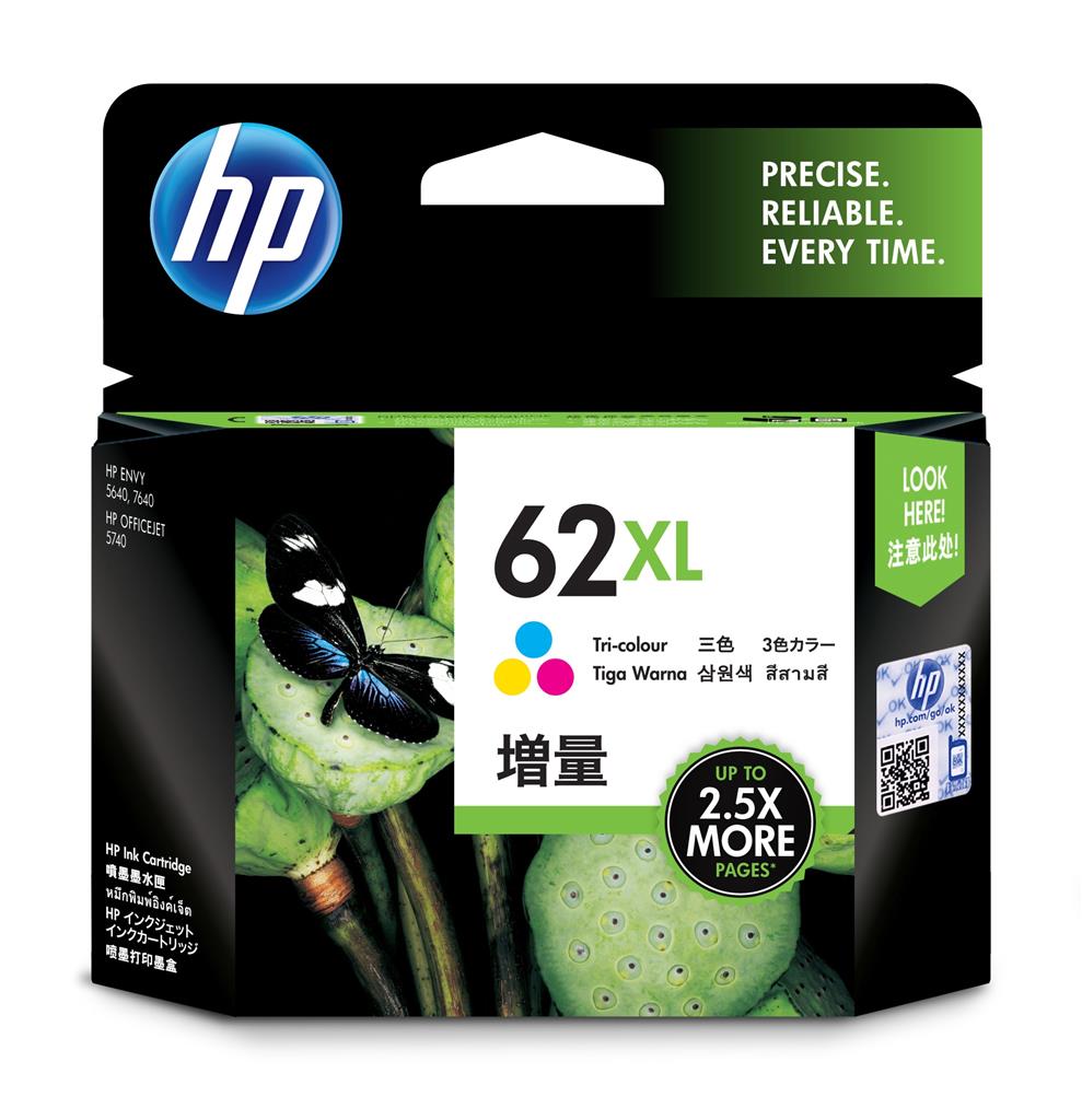 HP Cartus Cerneala Original Color, nr.62XL pentru Envy 5640 AIO| OfficeJet 200 Mobile|, C2P07AE