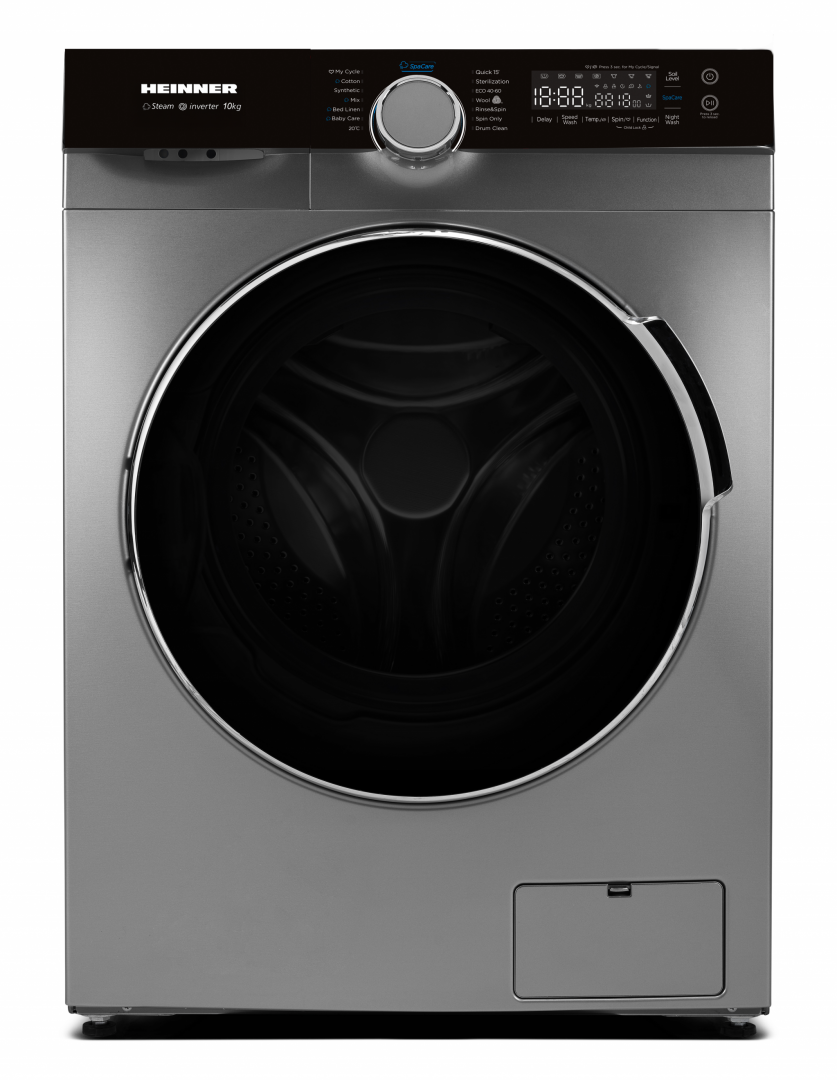 HEINNER Masina de spalat rufe, 10 Kg, 1400 rpm, Clasa: A, Argintiu, HWM-M1014IVKSA+++