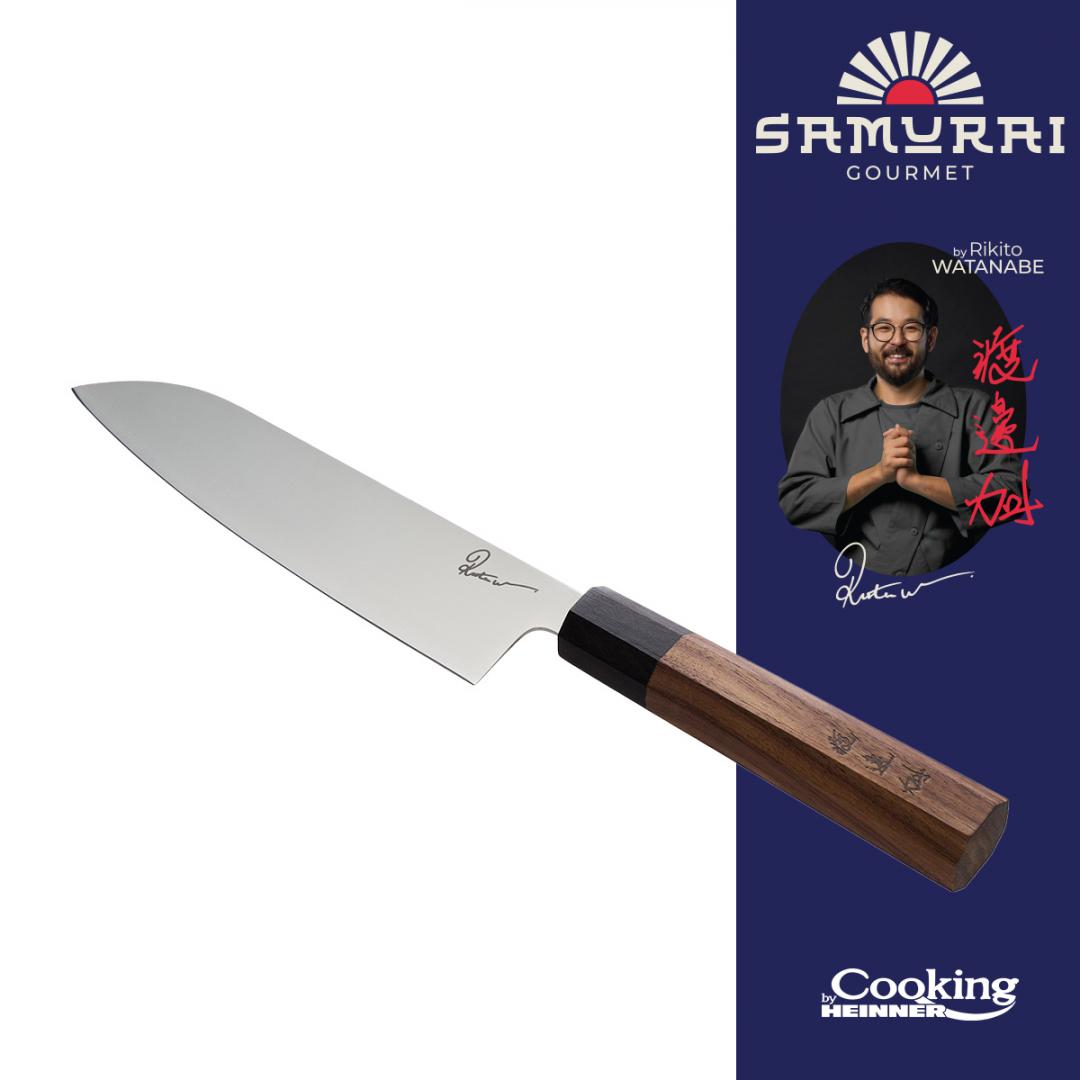 HEINNER CUTIT SANTOKU 18 CM, RIKITO WATANABE, SAMURAI GOURMET, COOKING BY, HR-EVI-R18