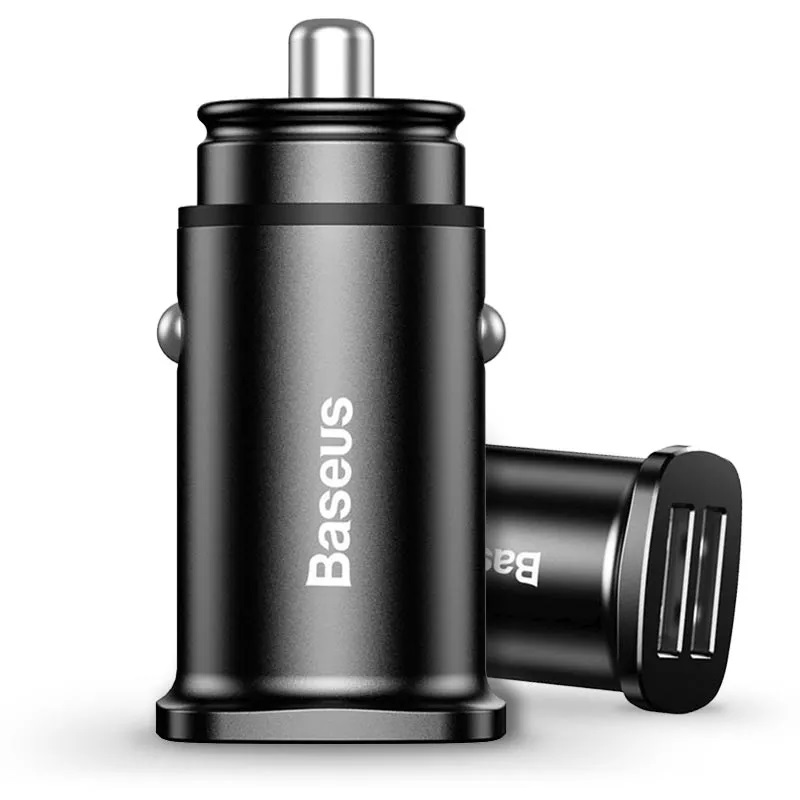 Baseus INCARCATOR AUTO Metal, QC3.0, 2 x USB, total output 30W, pt. bricheta auto, negru, CCALL-DS01