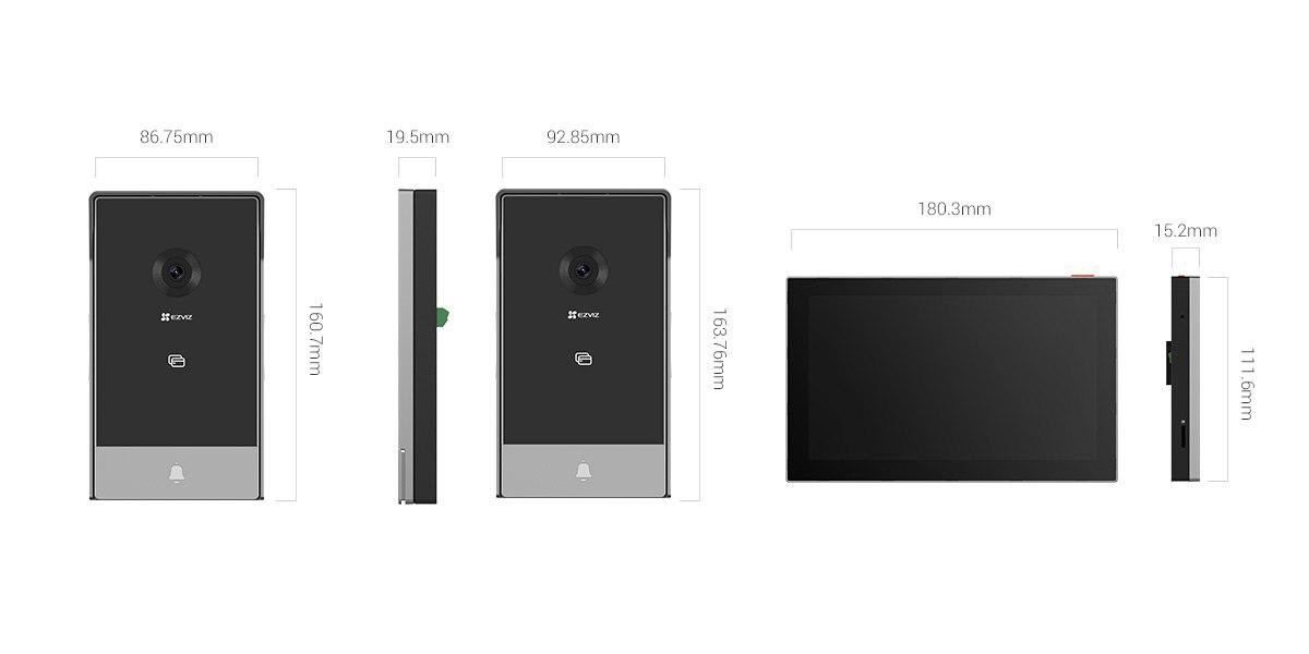 EZVIZ KIT VIDEOINTERFON SMART HOME 2MP Monitor color 7 touch Smart RFID Unlock, CS-HP5-R100-1W2TFC