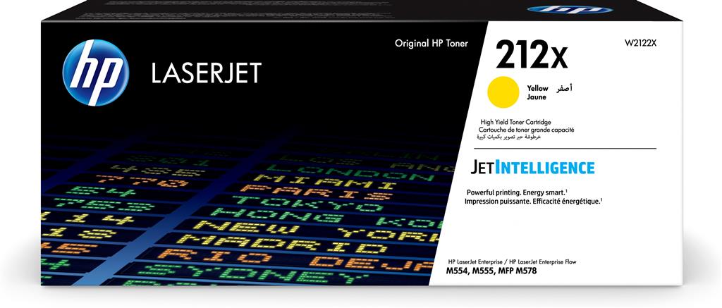 HP Toner Original Yellow, nr.212X pentru Laser Jet M555x|M554dn|M555dn|MFP M578c|M578z|M578f, W2122X