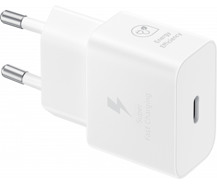 Samsung Incarcator retea Super Fast Charger 25W, port USB Type-C, fara cablu, Alb, EP-T2510NWEGEU