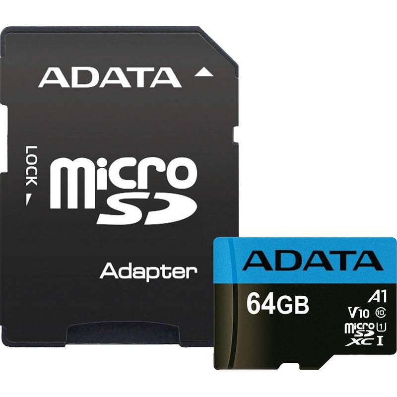 Adata CARD MicroSD, 64 GB, MicroSDXC, clasa 10, standard UHS-I U1, AUSDX64GUICL10A1-RA1