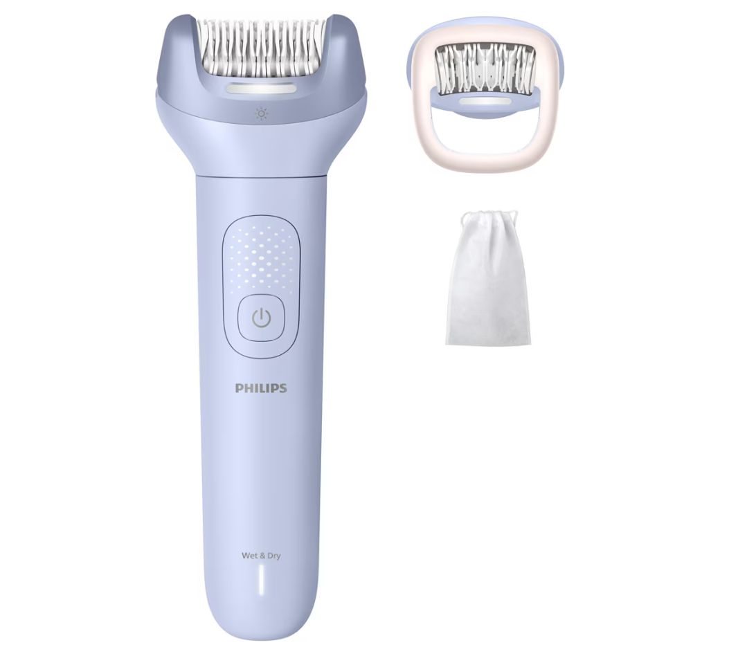 PHILIPS Epilator Seria 8000, 32 pensete, 2 viteze, 3 accesorii, acumulator, mov, BRE708/00