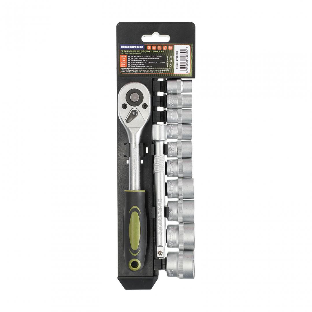 HEINNER SET 12 PIESE 3/8"+ext. CR-V, CTSM018