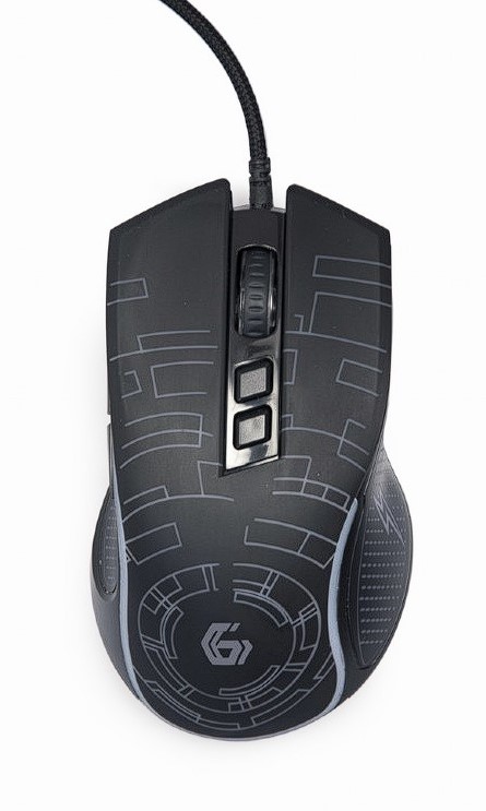 Gembird MOUSE, gaming, cu fir, USB, optic, 3600 dpi, butoane/scroll 7/1, iluminare, MUSG-RGB-01