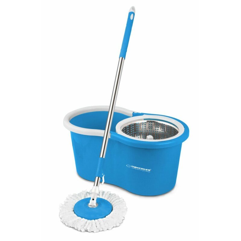 Esperanza Set mop rotativ Spin Mop cu galeata si storcator rotire 360 grade Alb/Albastru, EHS006