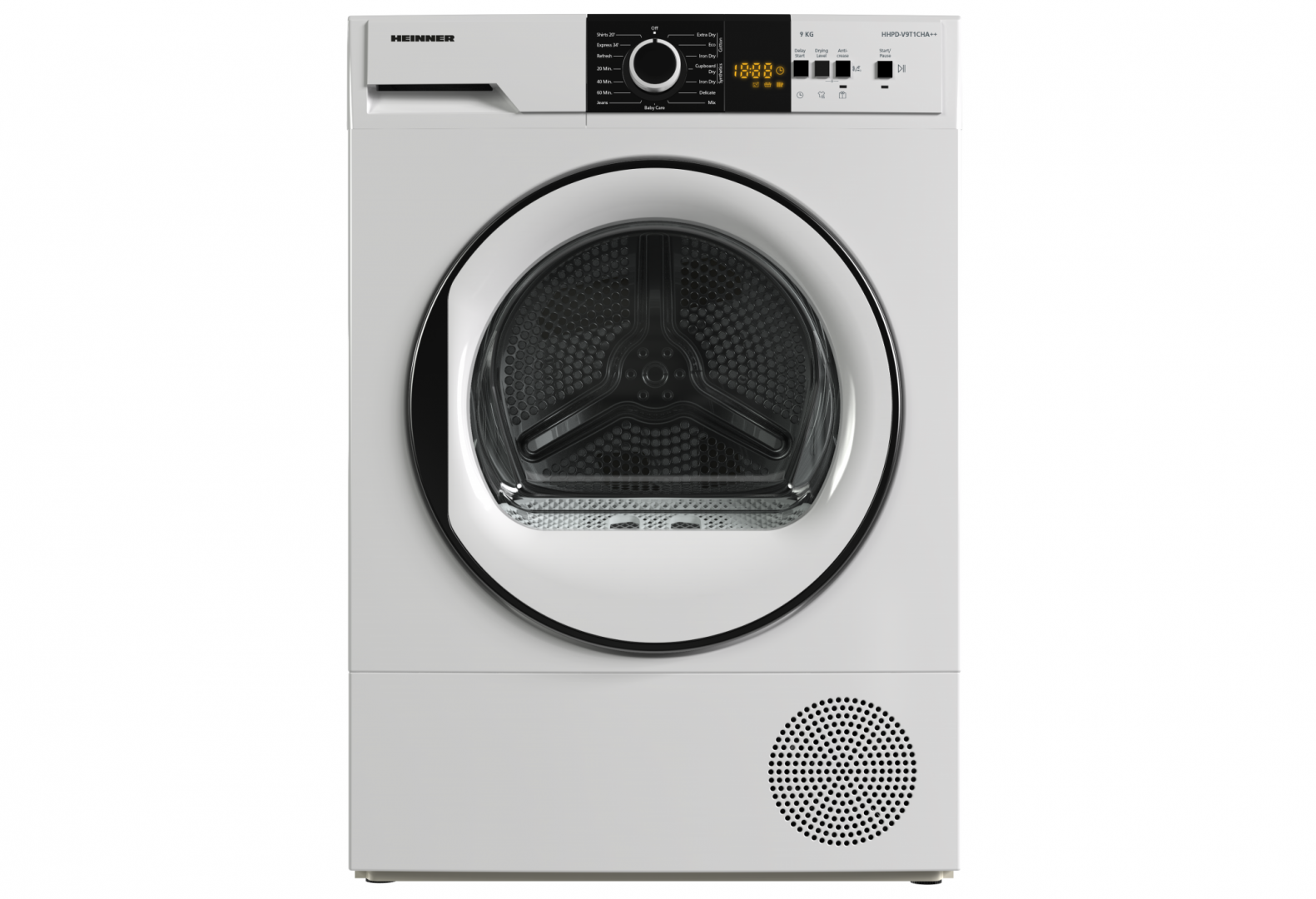 HEINNER Uscator de rufe, 9 kg, Clasa: E, Alb, HHPD-V9T1CHA++