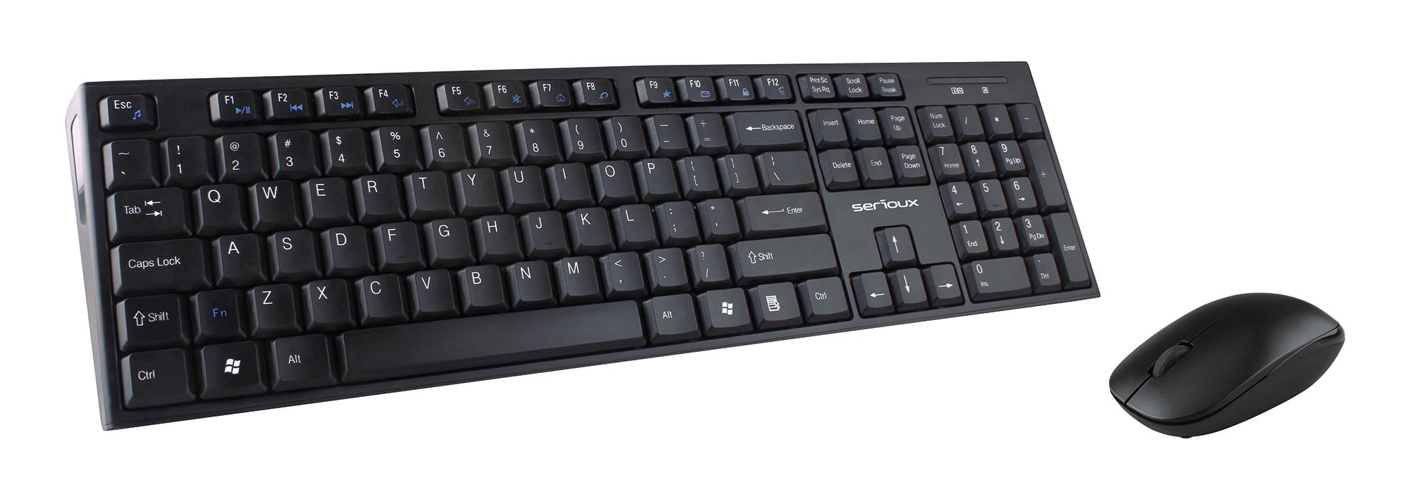 SERIOUX Kit tastatura + mouse NK9800WR, wireless 2.4GHz, US layout, multimedia, mouse, SRXK-NK9800WR