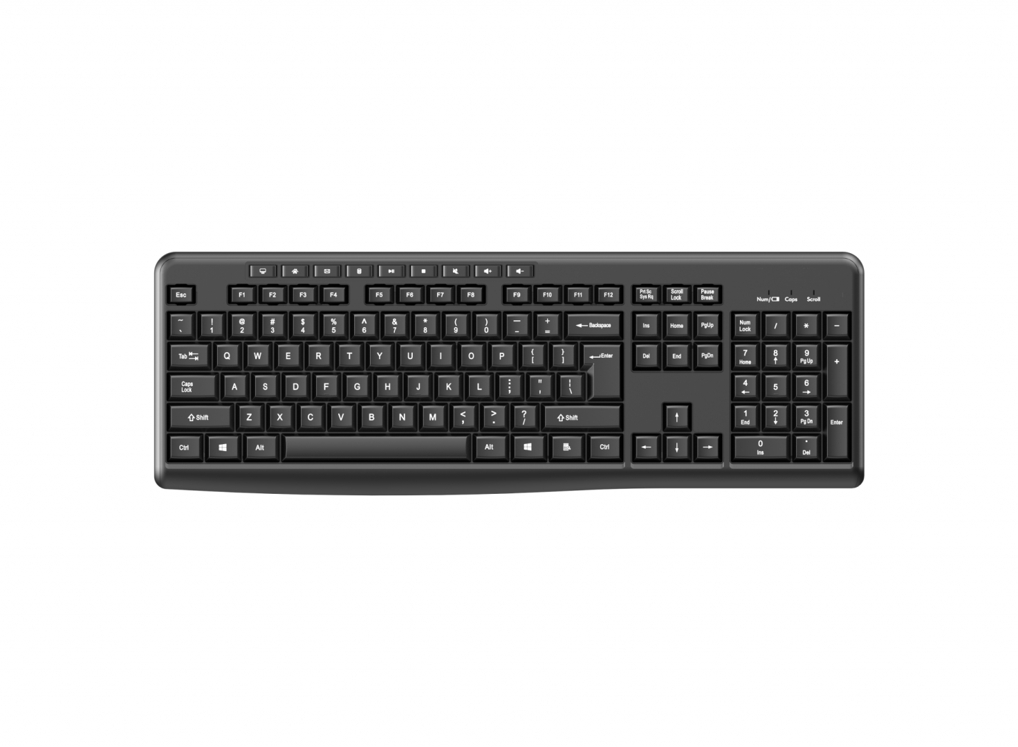 SERIOUX Tastatură wireless 2.4G, Tastatură: cu rând independent de taste multimedia, SRXK-SKB706W