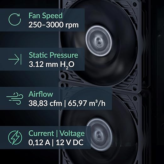 Arctic Ventilator "P9 PWM PST CO", 92mm, 200-3000 RPM, FDB, 39 cfm, 4pin PWM, negru, ACFAN00299A - imagine 2