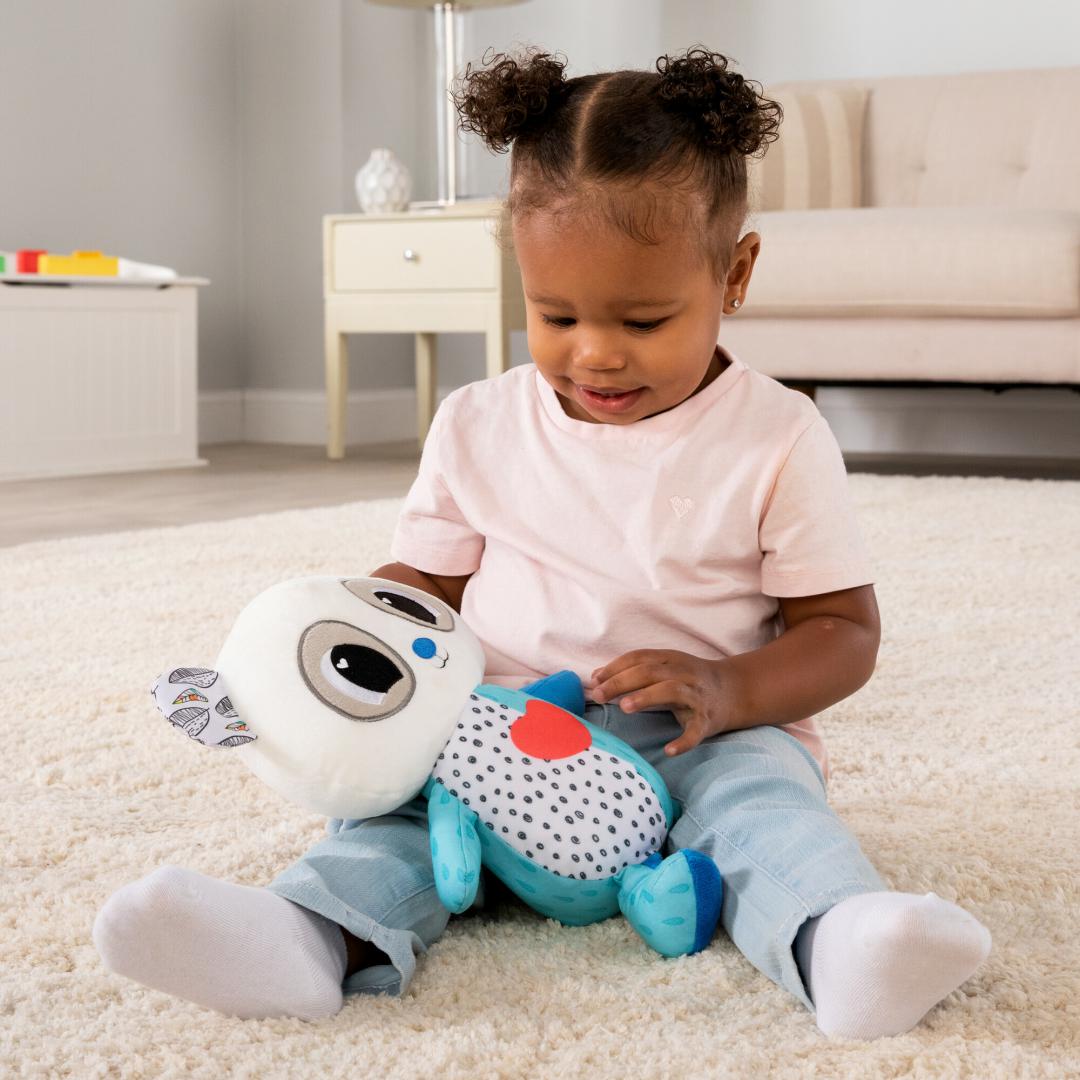 TOMY URSULET DE PLUS CU INIMA, LUMINI, SUNETE SI VIBRATII, LAMAZE, T27470 - imagine 4