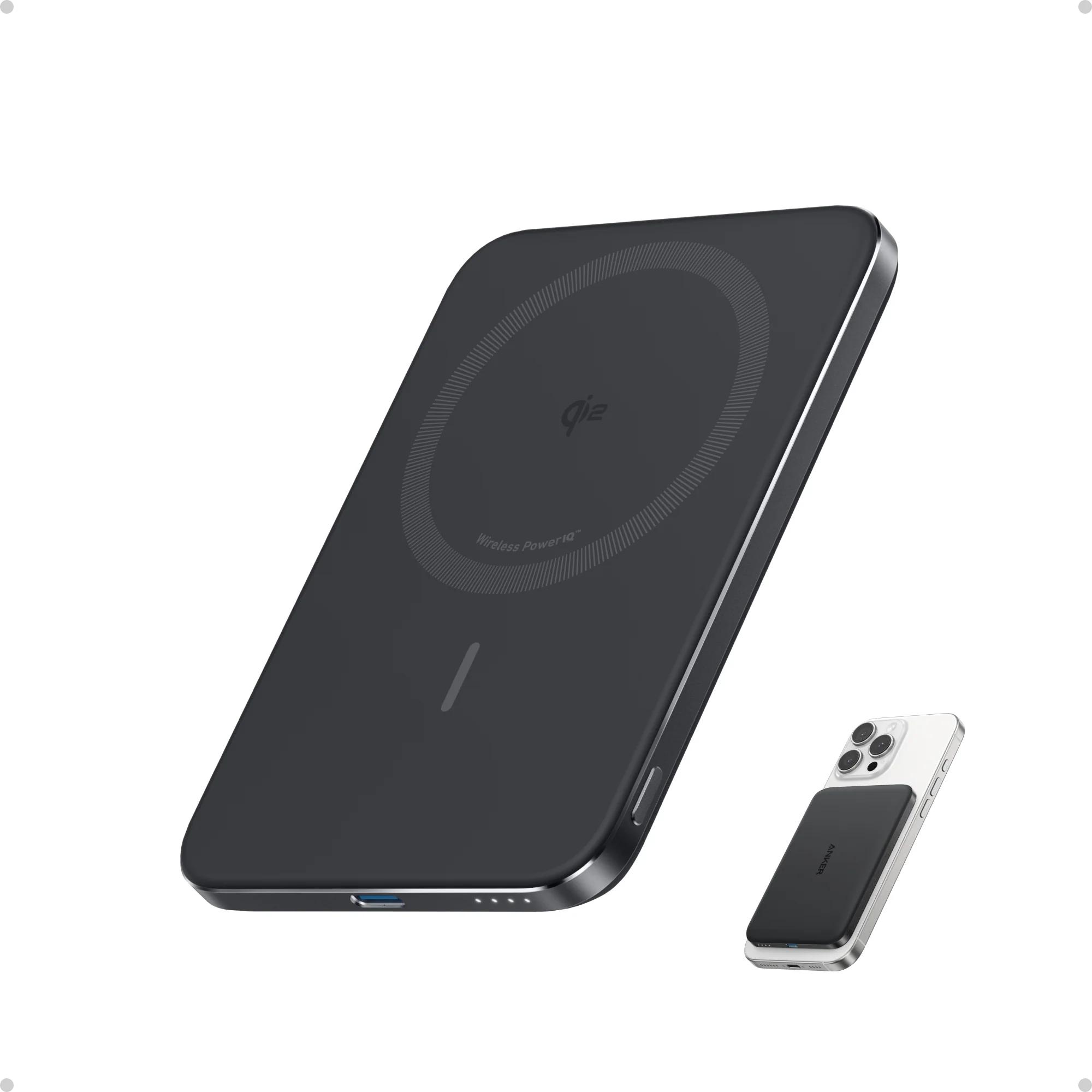 Anker POWER BANK Nano 5.000 mAh, 15W MagGo, slim, magnetic, wireless, 1 x USB-C incarcare, A1665H11