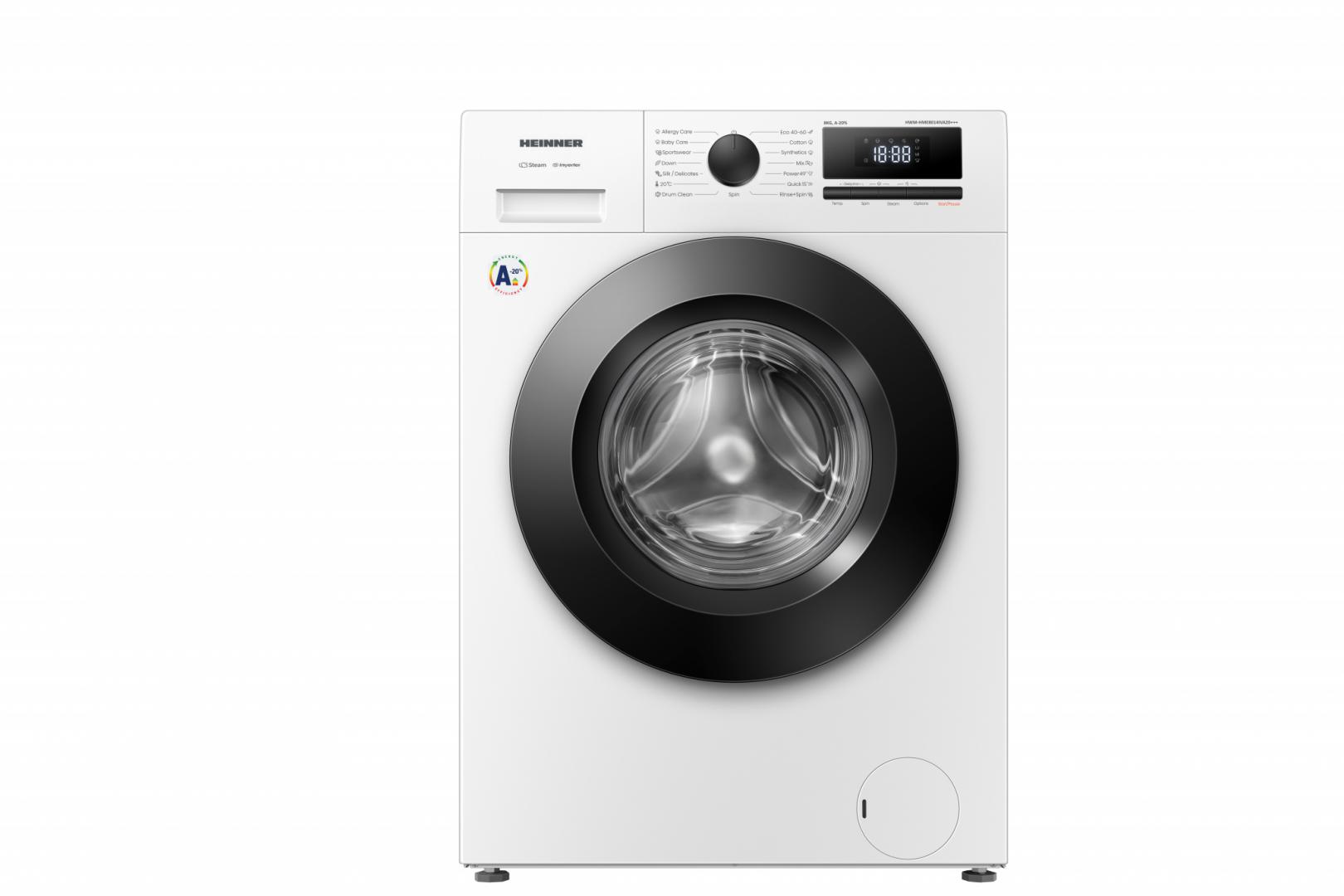 HEINNER Masina de spalat rufe, 8 kg, 1400 rpm, Clasa: A, Alb, HWM-HME8014IVA20+++