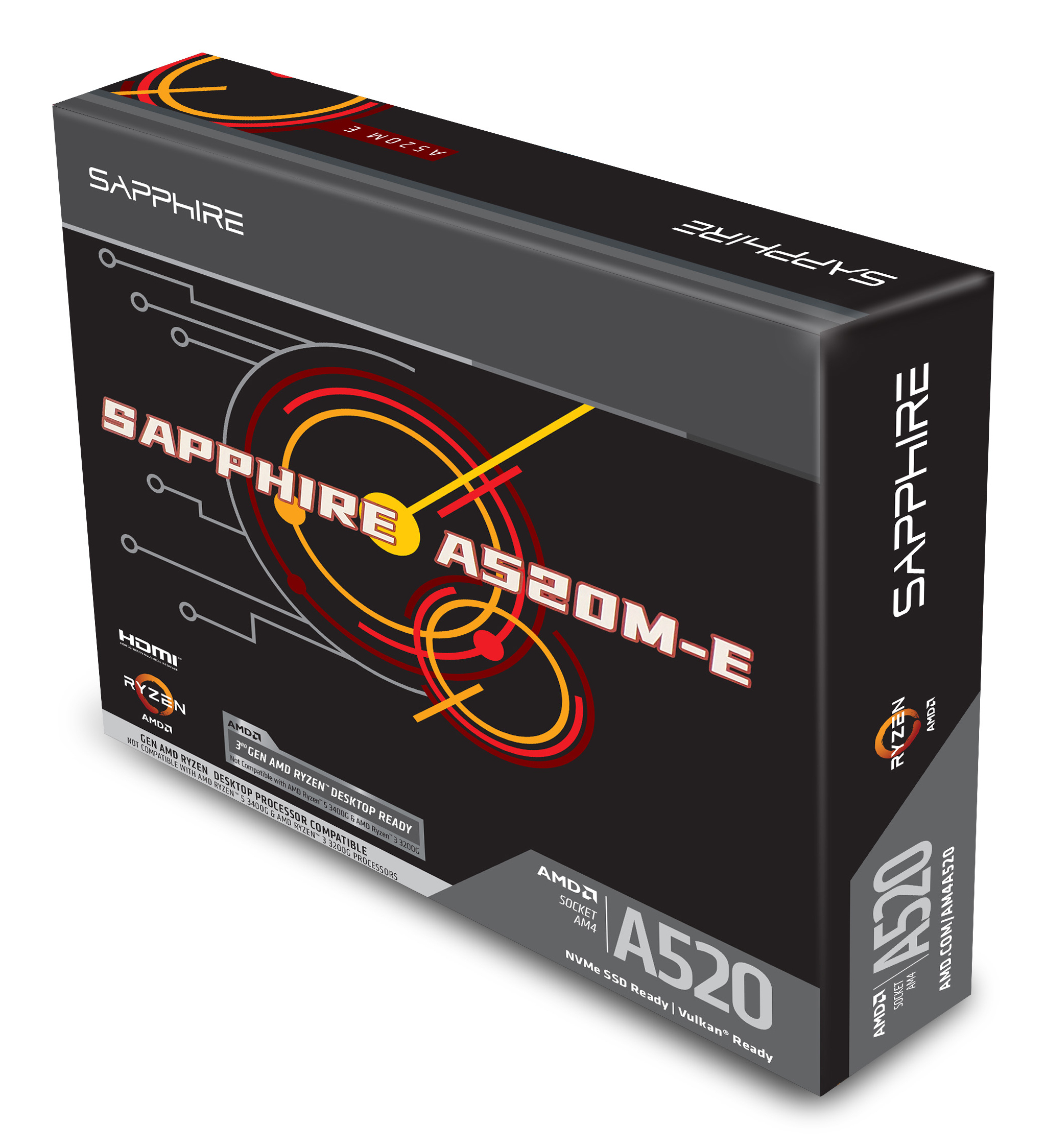 Sapphire Placa de baza A520M-E, skt. AM4, chipset AMD A520, mATX, 2 x DDR4 max. 64 GB, 52119-04-40G - imagine 7