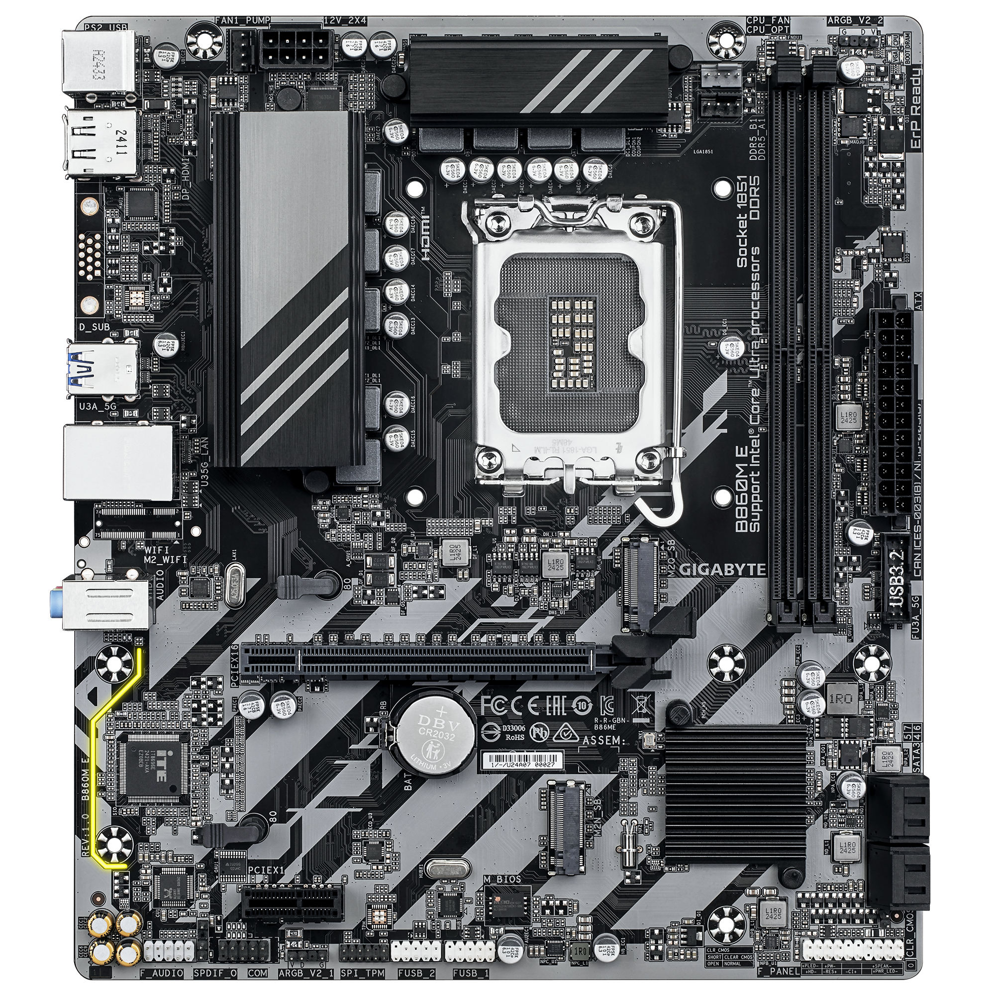Gigabyte motherboard, B860M E - imagine 2