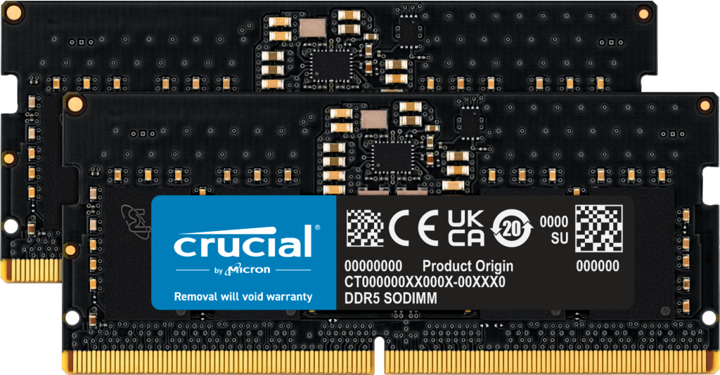 Crucial Memorie laptop DDR5 16GB 4800MHZ CL40 Dual-Kit, CT2K8G48C40S5