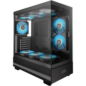 PCCOOLER CARCASA C3 Q500, middle tower, gaming, fara sursa, suporta 7xfan, PSU shroud, C3 Q500 BK
