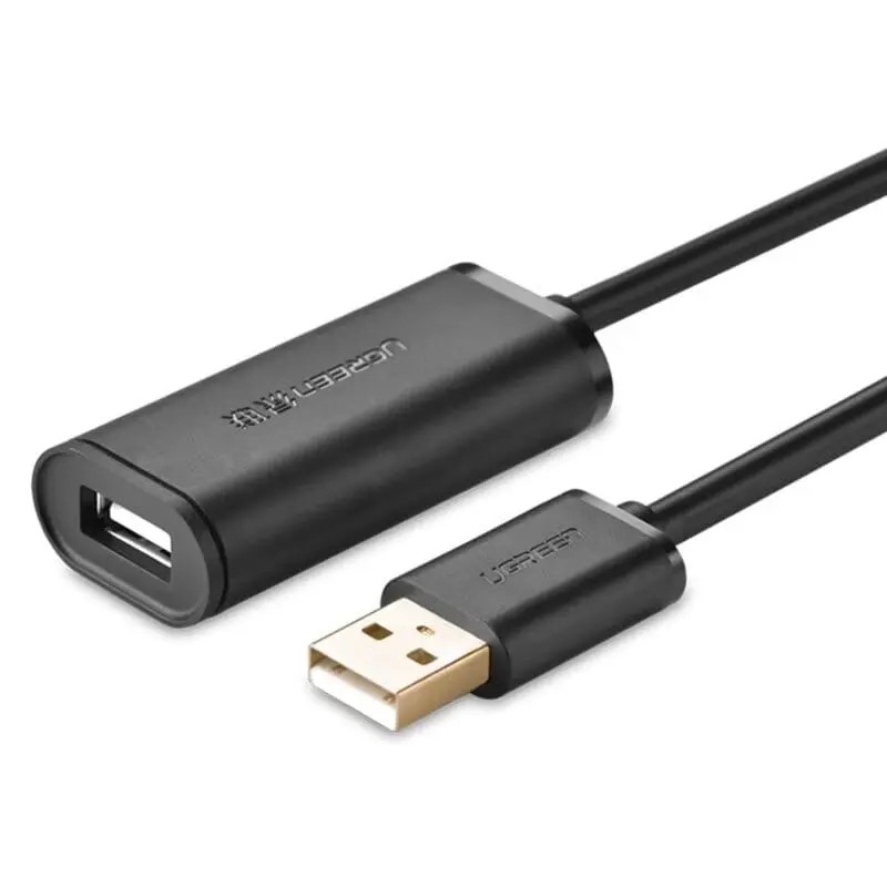 UGreen CABLU USB prelungitor, US121 USB 2.0 (T) la USB 2.0 (M), conectori auriti, 15m, negru, 10323