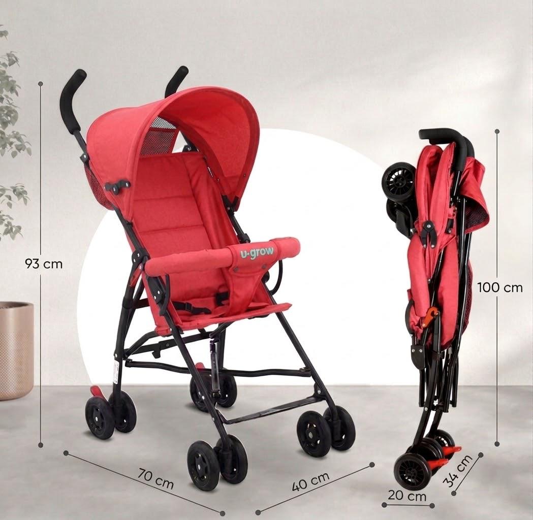 U-GROW Carucior sport, pliere tip umbrela, rosu, UG-UMB01-RED - imagine 2