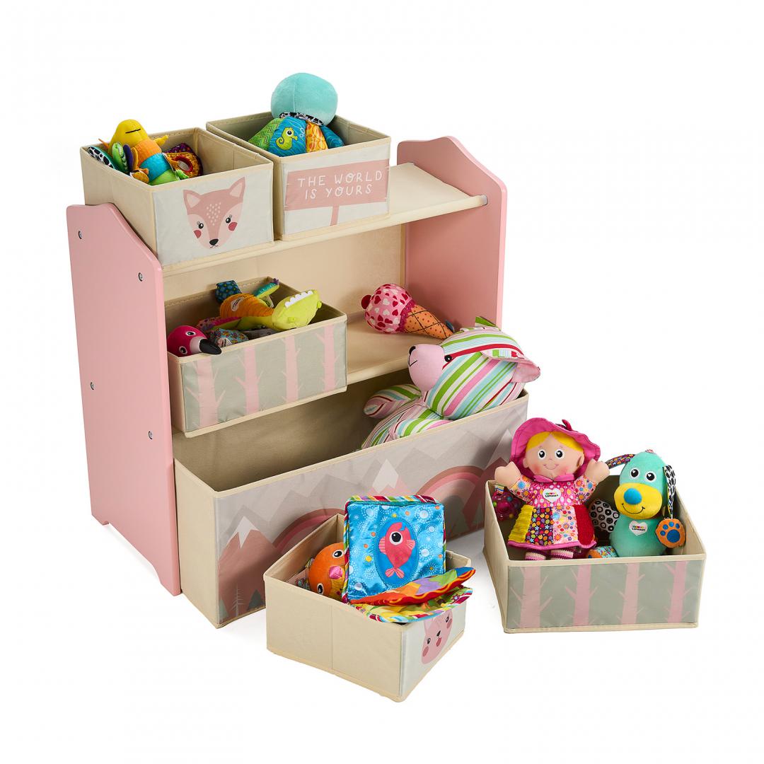 U-GROW Dulap depozitare jucarii Pink Forest, UGMDU06-PKF - imagine 3