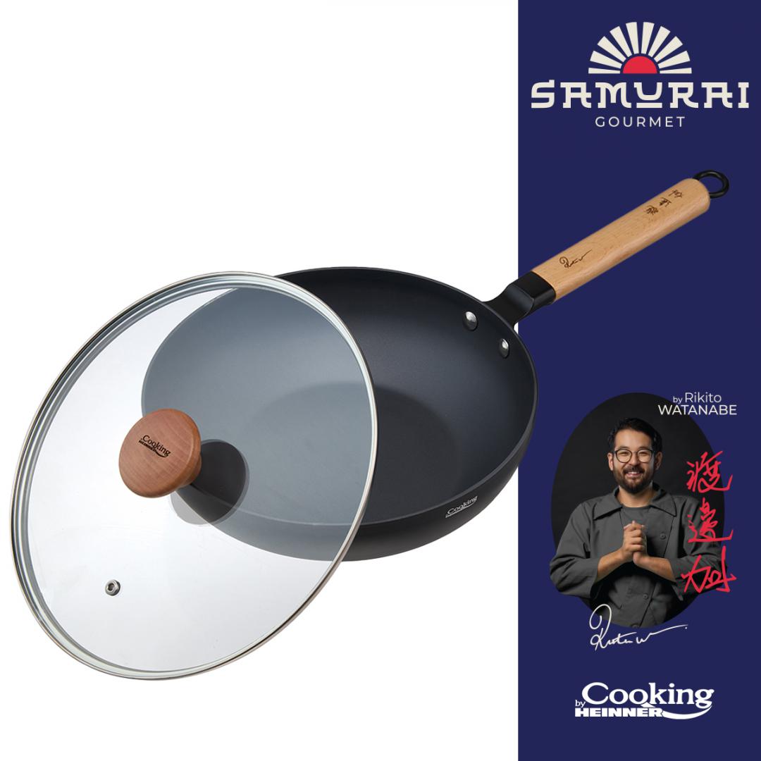 HEINNER TIGAIE WOK + CAPAC 26X7.5CM, RIKITO WATANABE, SAMURAI GOURMET, COOKING BY, HR-SNT-W26 - imagine 3