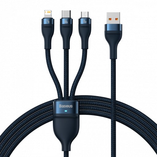 Baseus CABLU alimentare si date Flash Series II One- for-three, pt. smartphone, USB si, CASS040003