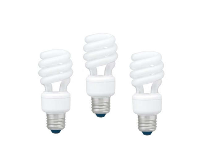 Panasonic SET 3 becuri fluorescent, soclu E27, putere 22W, forma spirala, lumina alb, EFD22E27HD3E-3