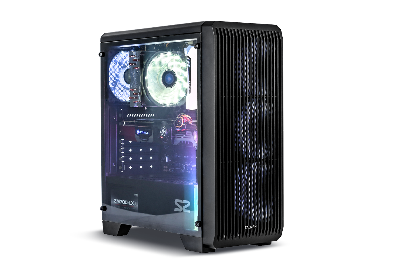 Zalman CARCASA, middle tower, gaming, fara sursa, suporta 8xfan, 1xfan inclus, PSU shroud, USB, S2